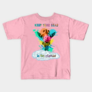 Head In The Clouds colorful giraffe Kids T-Shirt